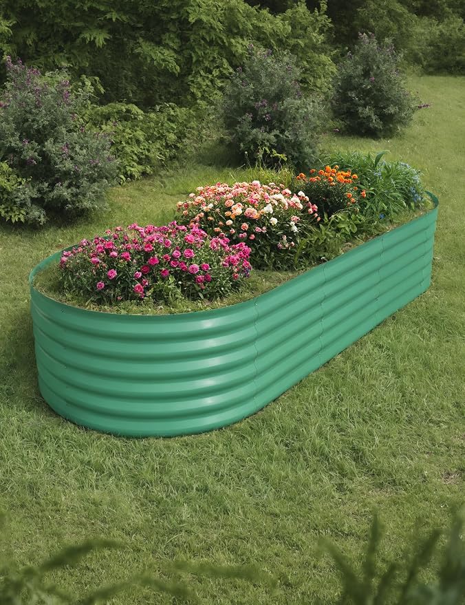 Hipicute 10x4x1.5ft Raised Garden Bed,Galvanized Raised Planter Boxes Outdoor with Easy Assembly, Large Garden Bed for Vegetables, Fruits, Flower,Raised Garden Bed,Green