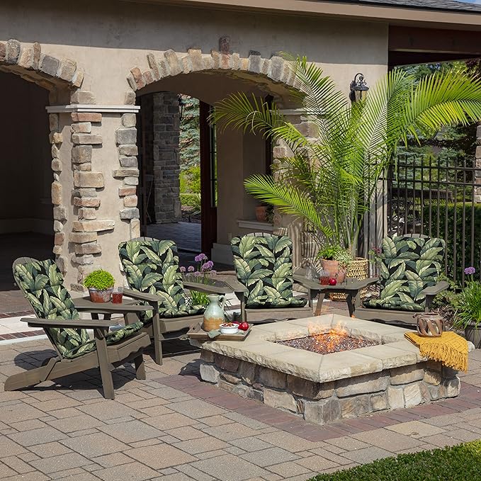Arden Outdoor Adirondack or Rocking Chair Cushion, 20 x 17, Rain-Proof, Fade Resistant Onyx Cebu