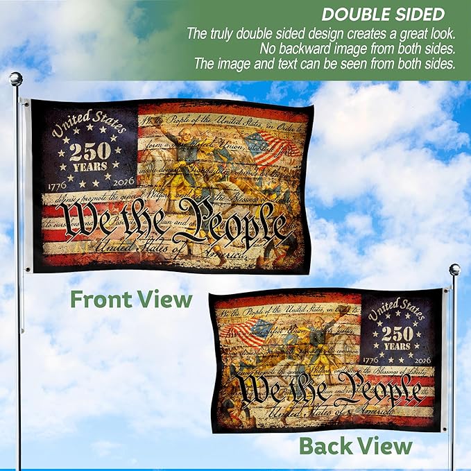 250 Anniversary Usa Flag, Commemorative House Flags, Two-sided Design 3x5 Ft, Patriotic Flags 4