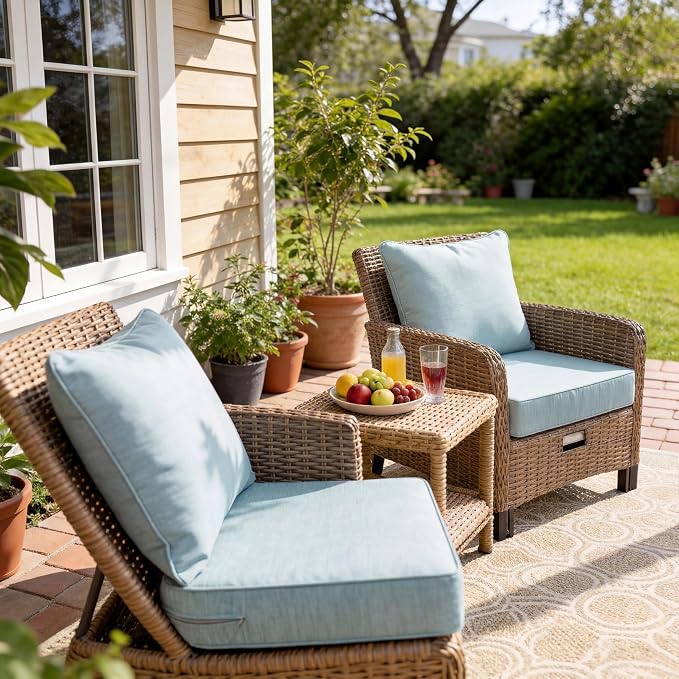 Art Leon Waterproof Outdoor Seat Cushion 24"x 24" 30D High Density Foam Patio Chair Cushions with Non-Slip Backing Patio Cushions for Patio Furniture Porch Swing Garden Bench Camping Stadium Grey