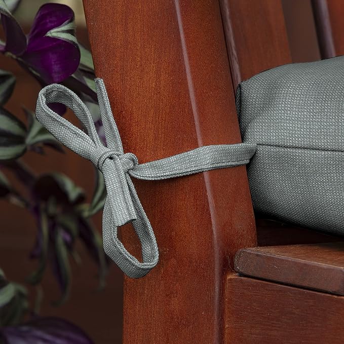 Arden Indoor/Outdoor Rocking Chair Or Wicker Chair Cushion, 20 x 18, Water Repellent, Rain Proof, Fade Resistant Cushion for Rocking Or Rounded Back Chair Stone Grey Leala