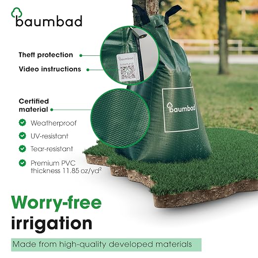 1 Premium Watering Bag 20 Gallons PVC UV Resistant Slow Release Watering Tree Bag in Green Visit The baumbad Store (2, 20 Gallons)
