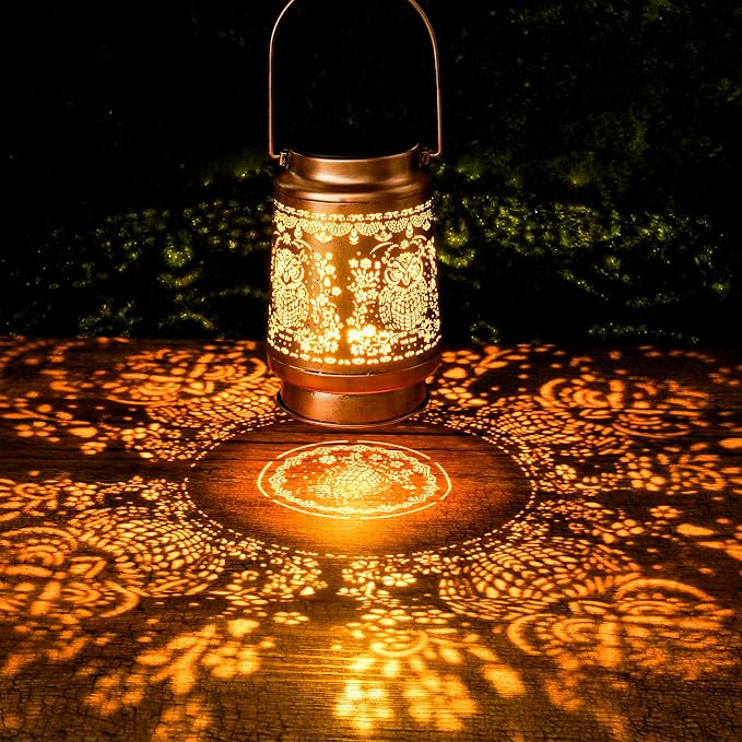 Owl Solar Lanterns Outdoor Waterproof, Gifts for Women Owl Lovers Hanging Solar Lights for Outside, Decorative Light for Garden Patio Porch Yard Decor