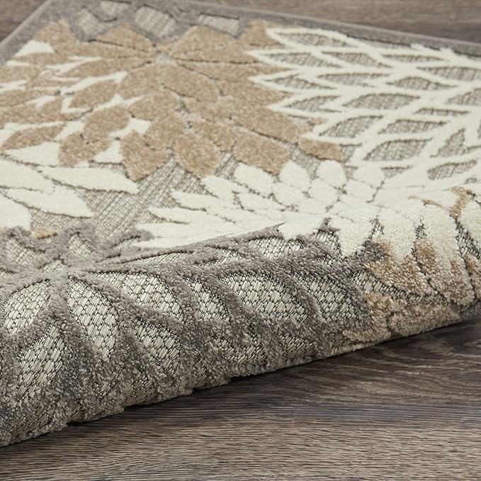 Nourison Home Aloha Natural 2'3" x 8' Area Rug - Easy Clean, Non Shedding, Bed Room, Living Room, Dining Room, Kitchen (8' Runner)