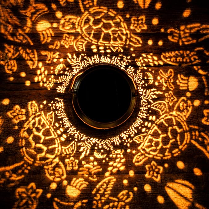 Sea Turtle Solar Lanterns Outdoor Waterproof, Sea Turtle Gifts for Women Men Hanging Solar Lights for Outside, Decorative Light for Garden Patio Porch Yard Decor