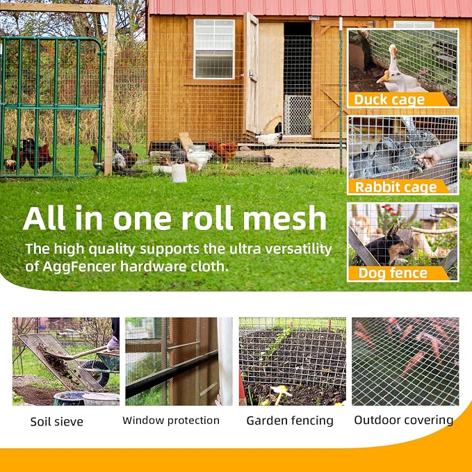 36in x 100ft Black Hardware Cloth 1 inch 16Ga PVC Coated Wire Mesh Vinyl Coated Fence, Welded Metal Chicken Wire Fencing Roll, Garden Plant Fencing, for Chicken Coop and Home Improvement
