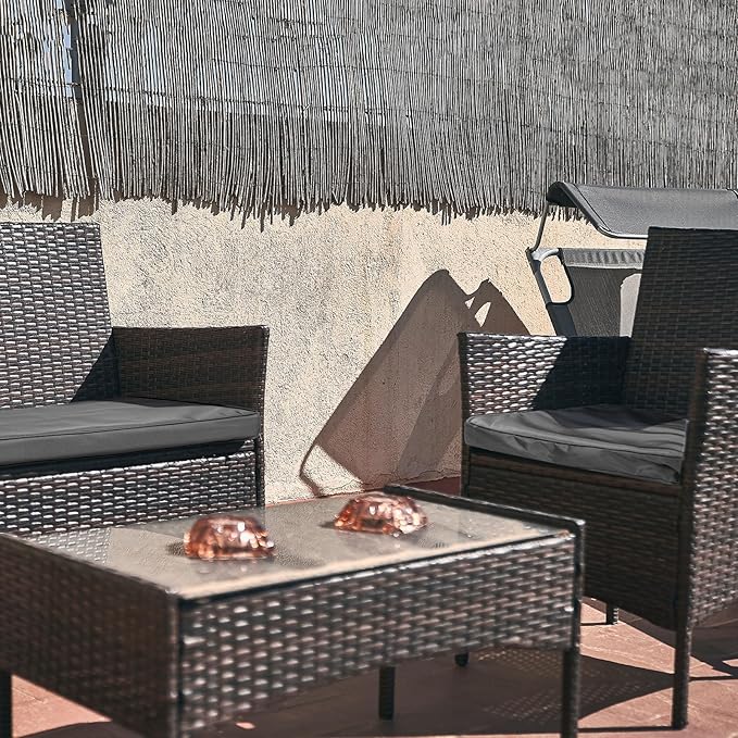 Lounsweer 3 Pcs Outdoor Cushion Covers Patio Cushion Replacement Covers 2 Covers 18 x 18 x 2 and 1 Cover 42 x 18 x 3 for Patio Furniture Outdoor Washable Water Resistant for Couch Sofa (Dark Gray)