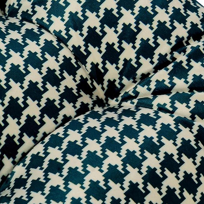 2-Pack Outdoor/Indoor Wicker Patio Seat Cushion Pad with Ties - Dining Chair Cushion, 17" x 17" (Green Houndstooth)