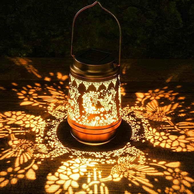 Hummingbird Solar Lanterns Outdoor Waterproof, Hummingbird Gifts for Women Hanging Solar Lights for Outside, Decorative Light for Garden Patio Porch Yard Decor