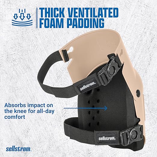 Sellstrom Ultra Flex KneePro Professional Knee Pads for Men & Women with Thick Foam Cushioning & Heavy Duty Hard Outer Shell - Adjustable Straps with Speed-Clips & Ergonomic Metal Hinges - for Construction Work, Gardening, Roofing, Flooring