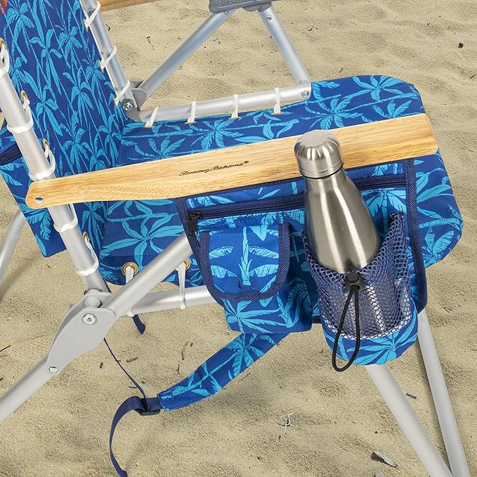 Tommy Bahama Hi-Boy 17" Seat Height 4-Position Lace-Up Suspension Folding Beach Backpack Chair