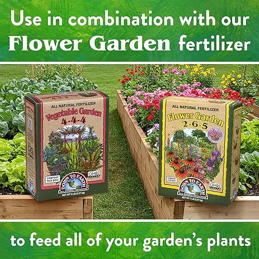 Down To Earth All Natural Fertilizers Organic Vegetable Garden - Plant Food for Vegetables, Herbs, Greens and Raised Beds 4-4-4, 5 lb
