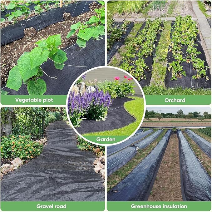 Weed Fabric Barrier Heavy Duty, 6FT x 300FT3.2oz Garden Weed Blocker Fabric, Landscaping Fabric, Weed Control Fabric Ground Cover Gardening Mat.