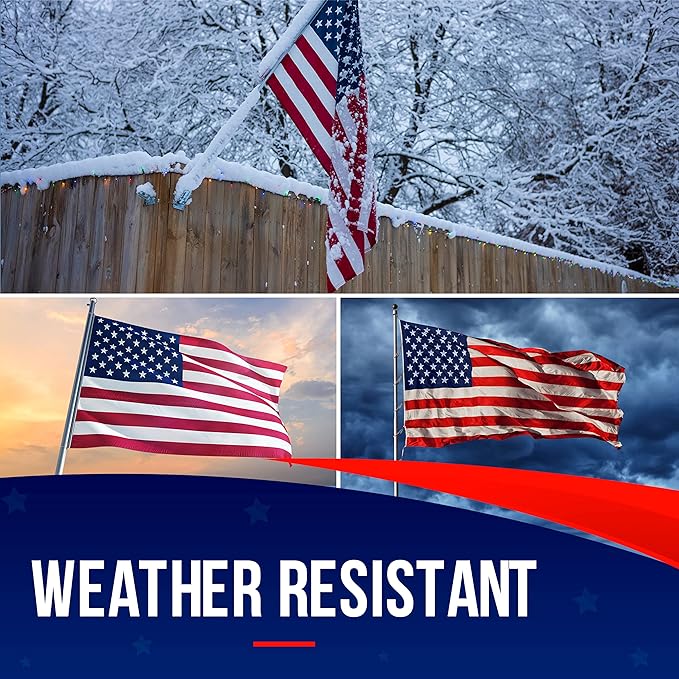 American Flag | American Flags for Outside 8X12 |Premium US Flag 8X12 made in USA Heavy Duty Outdoor with Embroidered Stars and Sewn Stripes.