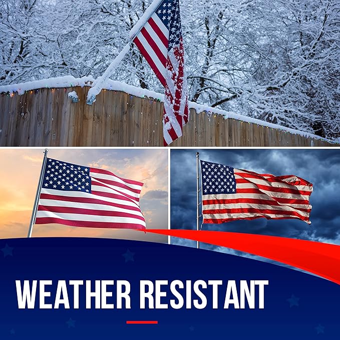 Large American Flag for Outside 10x15 | American Flag made in USA -US Flag Heavy Duty Outdoor with Embroidered Stars and Sewn Stripes Outdoor Flag for High Wind - FMAA Certified