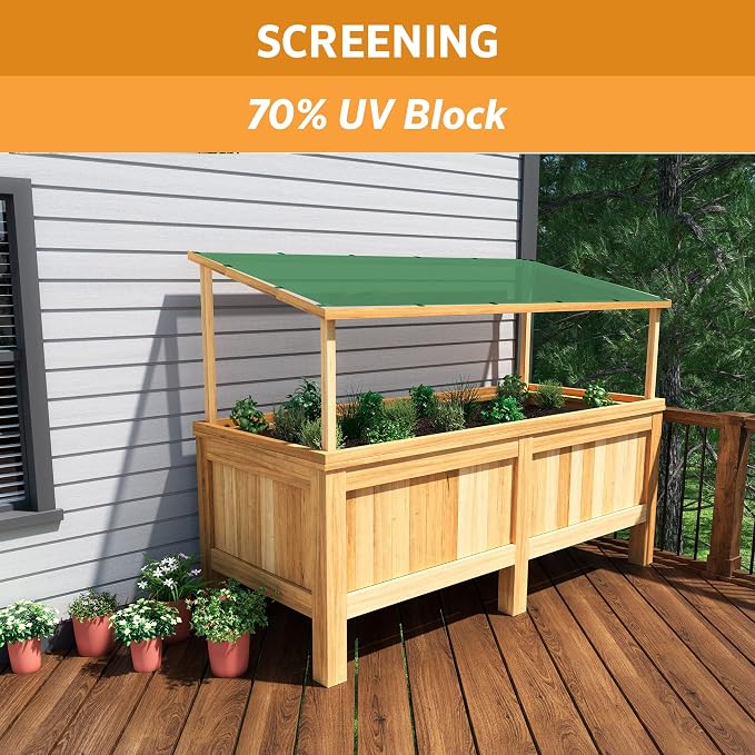 Coolaroo 70% UV Block Prvacy & Screening Fabric - Breathable Fence Cover for Patio, Balcony, Pool, and Play Area, Tear Resistant Windscreen, 6ftx15ft Roll, Forest Green