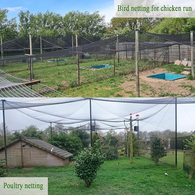 Bird Netting for Chicken Coop 25x100 Ft, 1" Mesh, Strong Woven Poultry Netting Roof Cover for Chicken Run, Heavy Duty Bird Net for Fruit Trees, Blueberry, Vegetables, Garden Protection