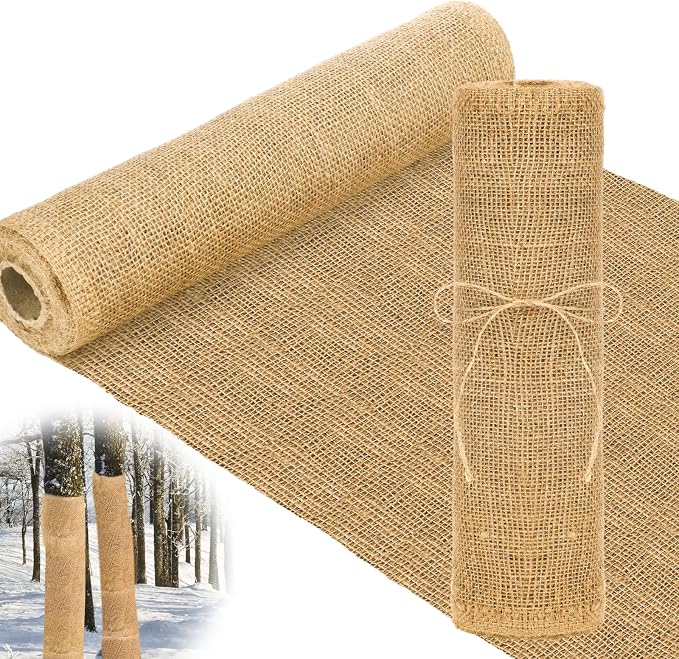 Buryeah 40 Inch x 33 ft Burlap Fabrics Roll Natural Burlap Garden Multipurpose Weed Barrier Garden Landscape Blankets Cloth Weed Barrier Fabric Jute for Outdoor Home Craft Shrubs Party Decor