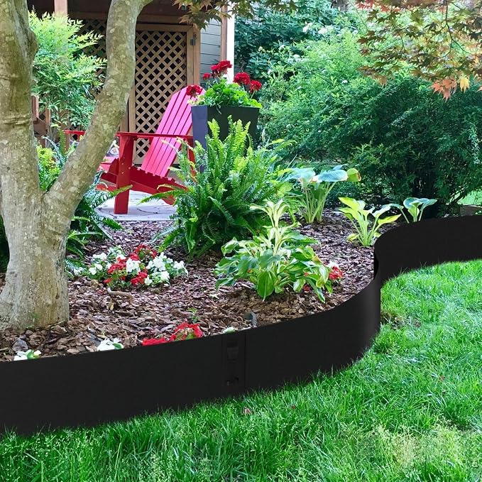 41" L X 9.4" H Galvanized Steel Landscape Edging, 6 Pack Metal Edging for Landscaping, Hammer-in Metal Garden Edging for Lawn, Yard & Pathway Border