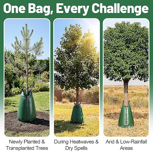 8 Packs Slow Release Tree Watering Bags - 20 Gallon Zippered Automatic Drip Irrigation Bags for New Planted and Transplanted Trees