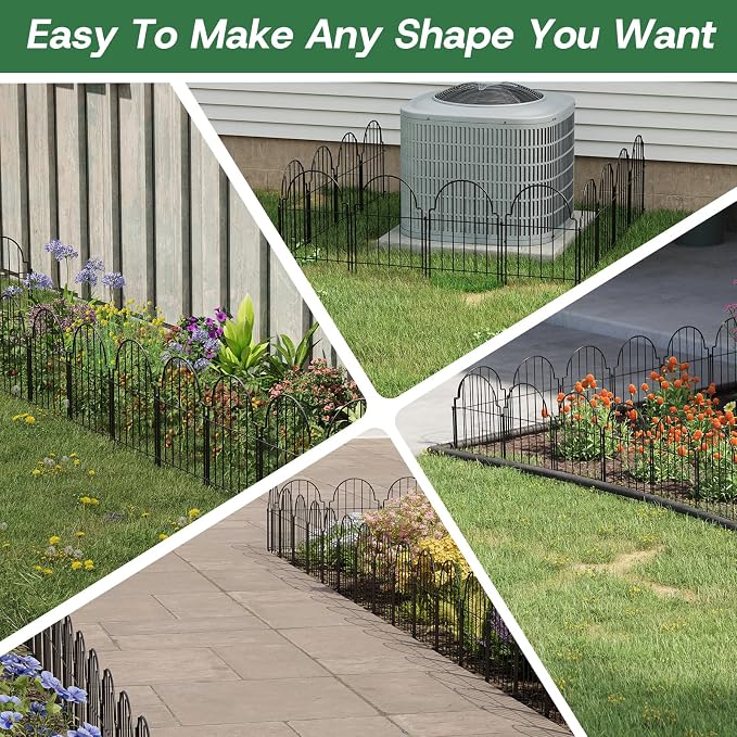 Garden Fence Panels, 17in H x 18.7ft L, 18 Panels Rust-Resistant Decorative Garden Fence, No Dig Small Garden Fence, Animal Barrier Fence for Garden Yard Flower Bed Patio Outdoor