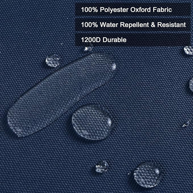 Thickened Waterproof Canvas Fabric by The Yard, 1200D 58" W Outdoor Upholstery Material Heavy Duty Fabric Water Resistant Sewing Material for Chair Patio Cushion Purse Bag, 5 Yard Navy Blue