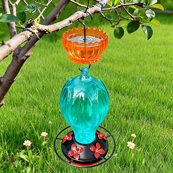 Ant Moat for Hummingbird Feeder - 9 OZ Extra Large Capacity Insect Guard - Daisy (Orange Yellow)
