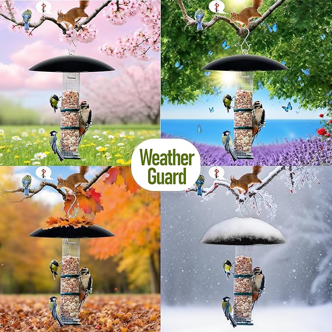 8" Mini Bird Feeder Rain Guard, Hummingbird Feeder Shade Dome Cover, for Small Feeders, Works with Ant Guards (Black), 2 Pack