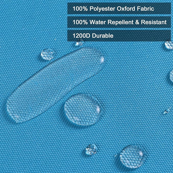 Thickened Waterproof Canvas Fabric by The Yard, 1200D 58" W Outdoor Upholstery Material Heavy Duty Fabric Water Resistant Sewing Material for Chair Patio Cushion Purse Bag, 5 Yard Sky Blue