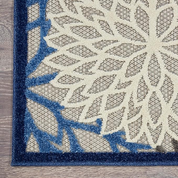 Nourison Home Aloha 7'10" x 10'6" Fabric Indoor/Outdoor Rug in Blue/Multi-Color