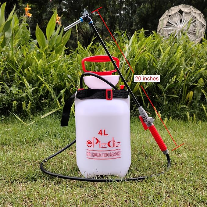 Watering Can Device for Watering Hanging Plant Basket Hard to Reach High Plant Waterer Sprayer 1 Gallon (Red 4L)