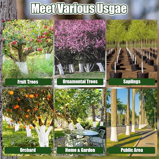 Kathfly 1 Pack Tree Paint Kit Tree Whitewash Trees Trunk Protection with Tinplate Container Whisk Brush for Fruit Nut Ornamental Trees Sapling Garden Yard Orchard (7" Whisk,Large Classic Brush)