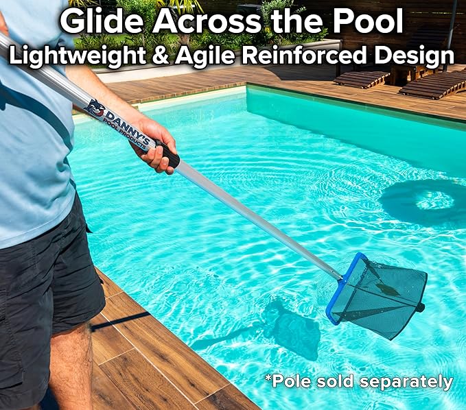Pool Skimmer Net for Leaves - Leaf Rake for Pool Cleaning // Swimming Pool Leaf Net - Heavy Duty, Reinforced Frame, Large Capacity Pool Rake // The Ultimate Pool Rake for Inground & Above Ground Pools