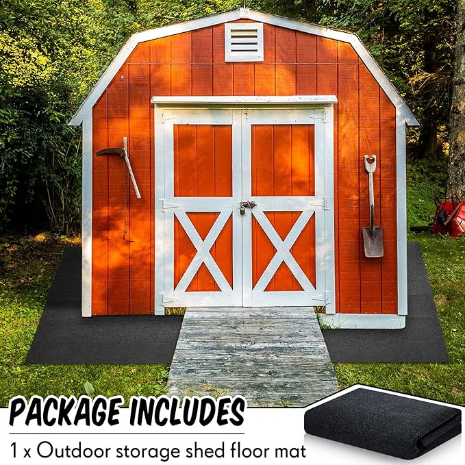 Haull Shed Floor Mat 8.2 x 10.2 ft Outdoor Waterproof Nonslip Durable Storage Sheds Protector Rug for Carport Patio Garage Garden Spring Summer Outdoor, Storage Shed Not Included