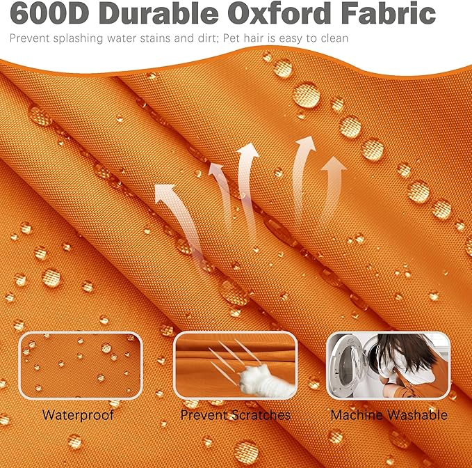 Sqodok Patio Cushion Covers, Waterproof Outdoor Cushion Covers Replacement, Patio Cushion Seat Slicovers for Sectional Sofa, Chair, Outdoor Wicker Patio Sofa (Pumpkin, 18"x18"x2"-1 Pack-Cover ONLY)