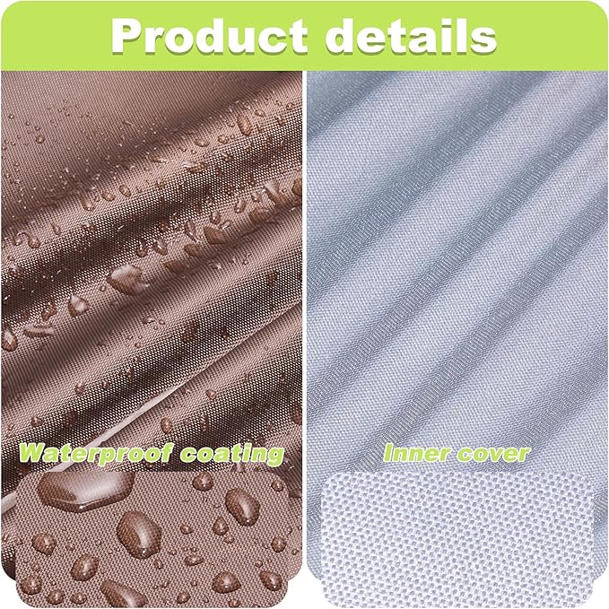 Stackable Patio Chair Cover, Outdoor Chair Cover Waterproof 210D, Stacked Chairs Lounge Chair Covers Outdoor Stack Chairs for All Weather Protection (Brown, 25"L x 25"W x 47”H)