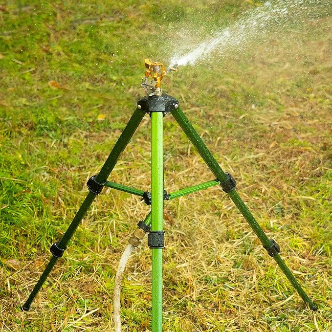 Hourleey Impact Sprinkler on Tripod Base + Water Sprinkler Head