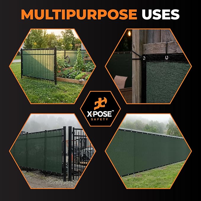 Xpose Safety Privacy Fence Screen 4’ x 50’ (72 Pack) – Bulk Full Pallet – Heavy Duty Green Mesh with 90% Visibility Block, UV Protection – for Garden, Yard, Nursery, Kennel, Dog Run, Greenhouse
