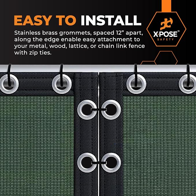 Xpose Safety Privacy Fence Screen 4’ x 50’ (72 Pack) – Bulk Full Pallet – Heavy Duty Green Mesh with 90% Visibility Block, UV Protection – for Garden, Yard, Nursery, Kennel, Dog Run, Greenhouse