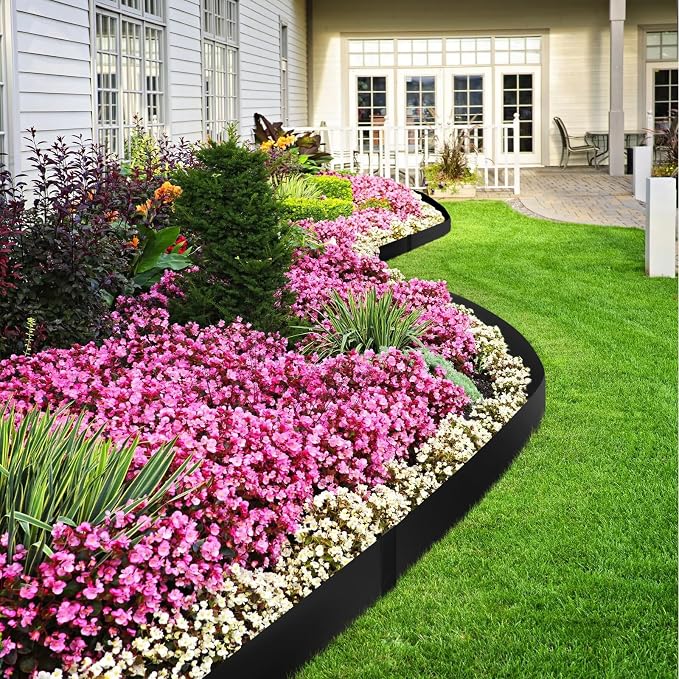 40" L X 6" H Metal Landscape Edging, 10 Pack Heavy Duty Galvanized Steel Garden Edging, Hammer-in Metal Edging for Landscaping for Lawn, Pathway, Yard