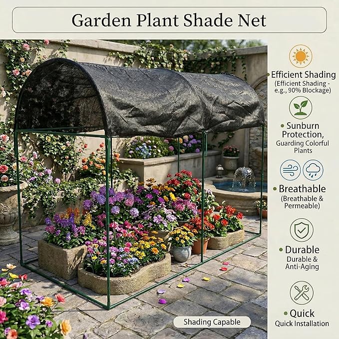 Crop Cages for Garden Plant: 8.2x4.1x6Ft Shade Cloth Plant Cage, Plant Netting Cover with Zipper, Raised Bed Cover, Plant Cover from Animal Wind-Resistant Garden Cage for Fruit Vegetable Flower