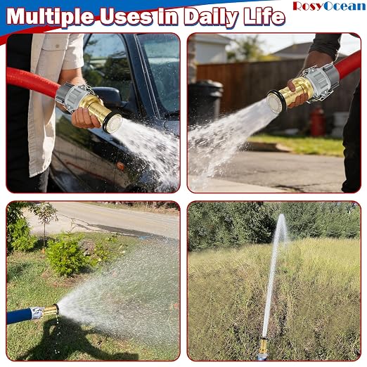 Heavey Duty 2 Inch Fire Hose Nozzle Brass Fire Equipment Industial Spray Jet Fog Nozzle with 2" Aluminum Camlock Fitting