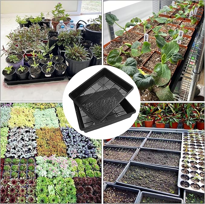 16 Pack Seed Starter Trays 15 x 12 inches Microgreens Growing Trays with Mesh Bottom for Germination, Hydroponic & Sprouting Plant Trays for Garden, Wheatgrass