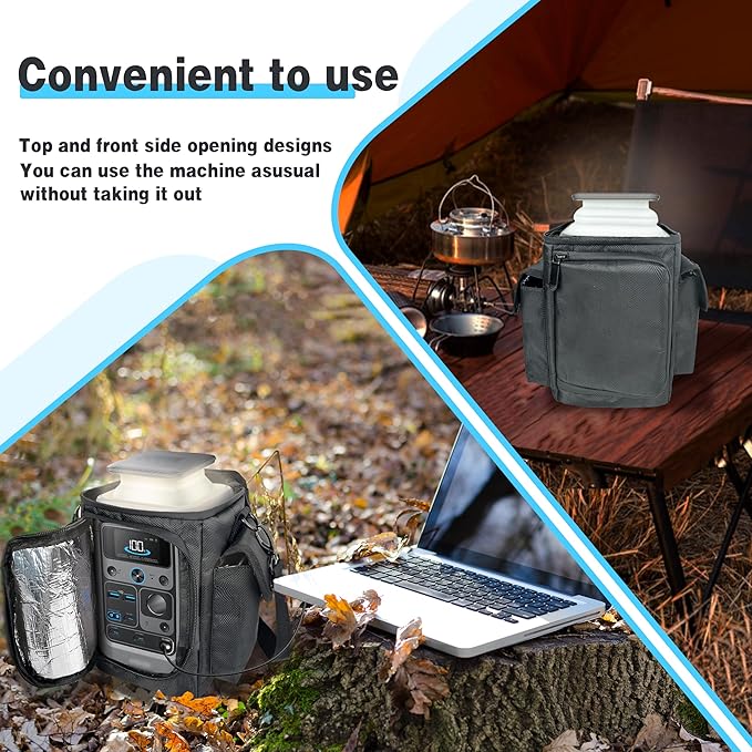 Waterproof Travel Bag Compatible with Anker SOLIX C300 DC Power Bank Station Outdoor 288Wh 90,000mAh，Power Bank Station Storage Case Cover with Two Pockets and Adjustable Strap