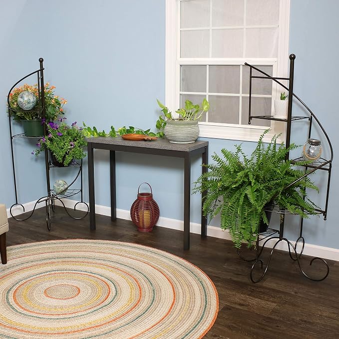 Sunnydaze 4-Tier Metal Iron Plant Stand, Spiral Staircase Design, Set of 2, 56-Inch