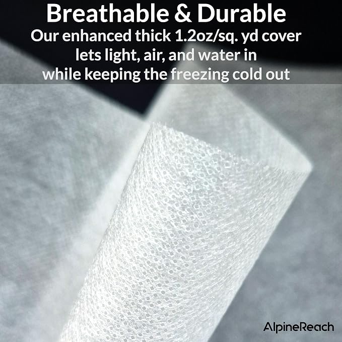 AlpineReach Plant Covers Frost & Sun Protection 10 x 30 ft - Thick 1.2 oz/yd² Freeze Blanket to Low 28 °F Temperatures Floating Row, Garden Fabric Material, Protect in Winter Cold, Gardening Down