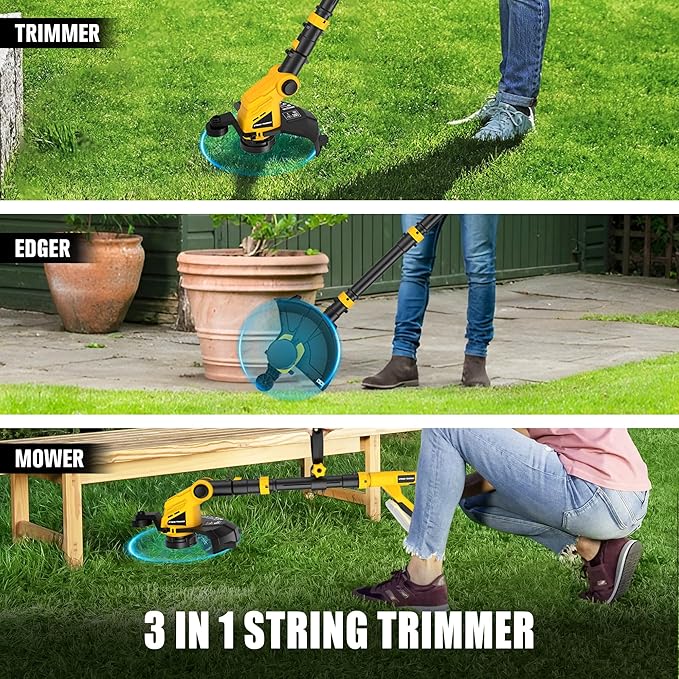 Cordless Weed Eater and Leaf Blower Combo Compatible with Dewalt 20V Max Battery(Battery Not Included), 12 Inch Weed Trimmer/String Trimmer with Auto-Feed, Lightweight 20V Leaf Blower Cordless