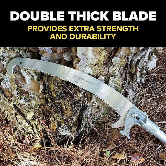 Jameson PS-3FPK-16DH Double-Hook Pole Saw Head Kit, 16 in – Tri-Cut Blade with Upper and Lower Hooks for Arborists, Rust-Resistant Lightweight Aluminum