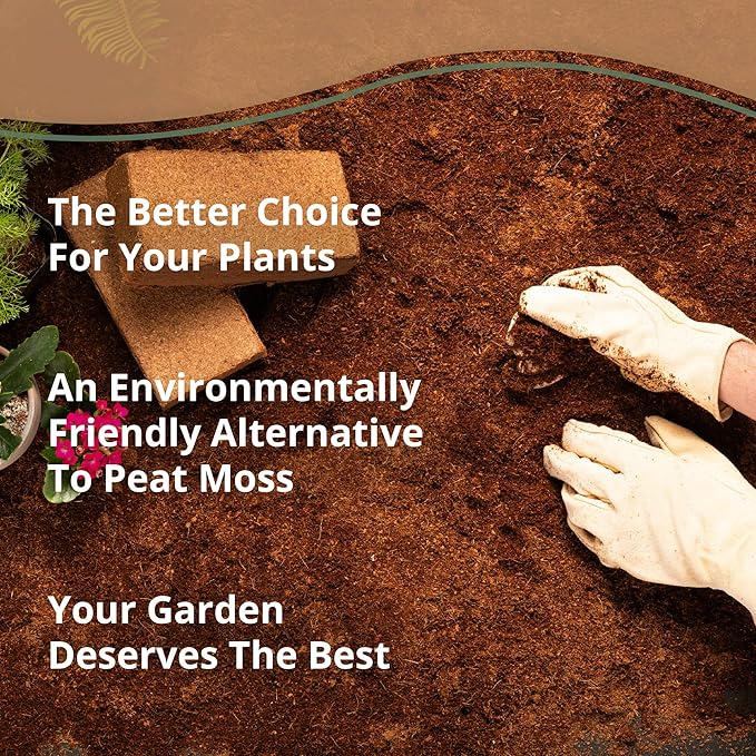 Coco Coir 650gm Bricks (6-Pack) - Organic Coco Coir for Plants & Gardening - OMRI-Listed Cocopeat for Garden Soil, Seed Starter Soil, & Mulch - Coconut Coir Bricks - Coconut Fiber Potting Mix