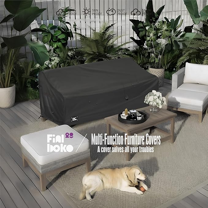 2-Seater Outdoor Couch Cover,60" Wx38 Dx35 H Patio Loveseat Cover,100% Waterproof Heavy Duty Patio Sofa Covers,Patio Furniture Covers,Black